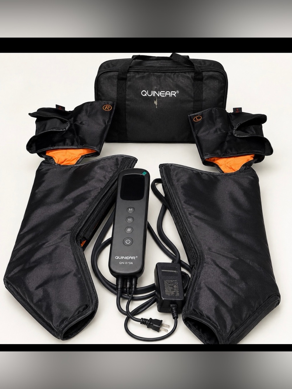 QUINEAR Air Compression Leg Massager with Heat QN-073A Full Leg Foot Calf